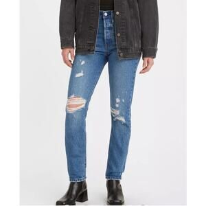 Levi 501 Womens Skinny Botton Fly Jeans Size W 25- L 30 Fly Buttons